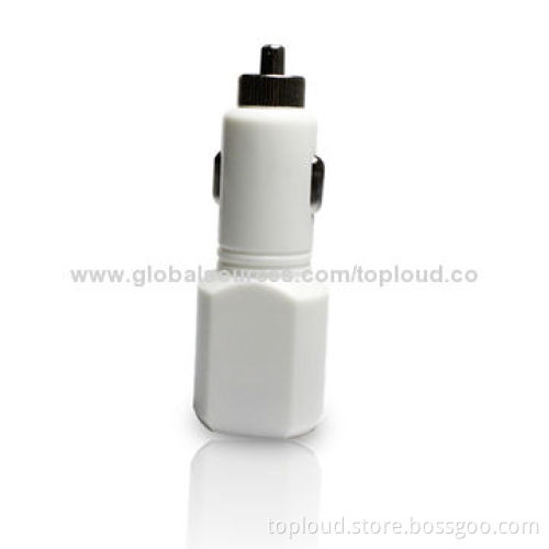 Car Charger, Dual USB, 12-24V DC, 5V/2.1A